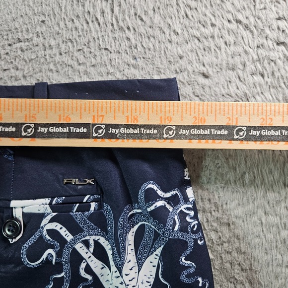 RLX Ralph Lauren Shorts Men 38 Octopus Print Navy Stretch Golf - Picture 9 of 11